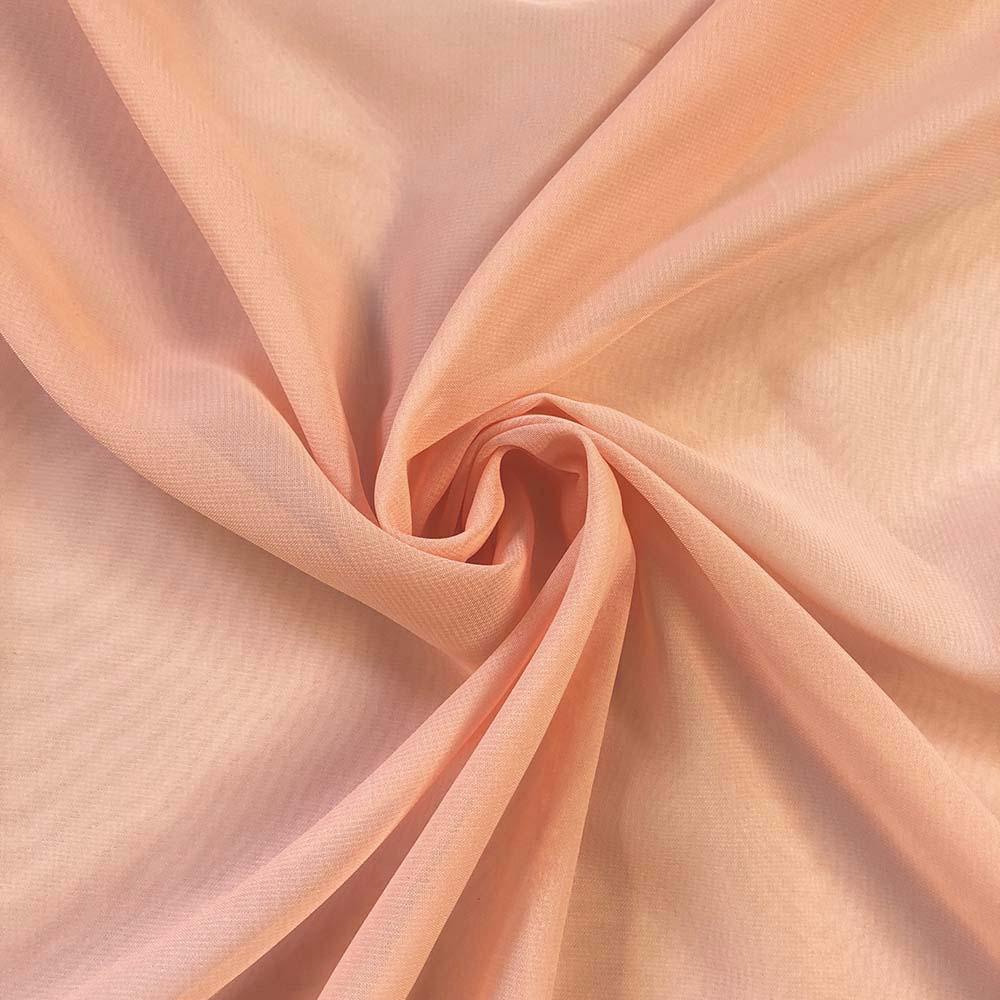Polyester Chiffon Rod Pocket Curtains - Peach - Image 4