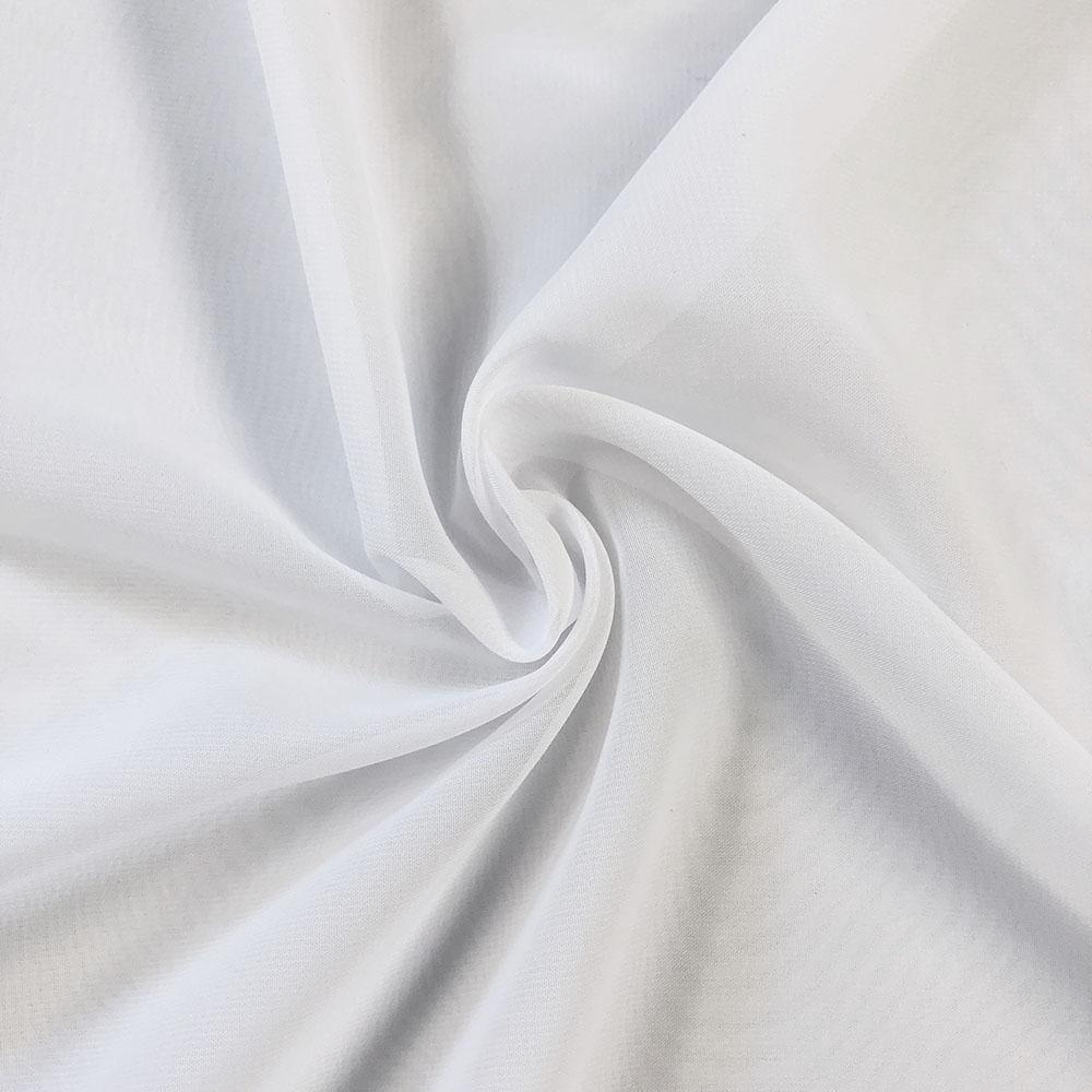 Polyester Chiffon Rod Pocket Curtains (All Colors Available) - White - Image 4