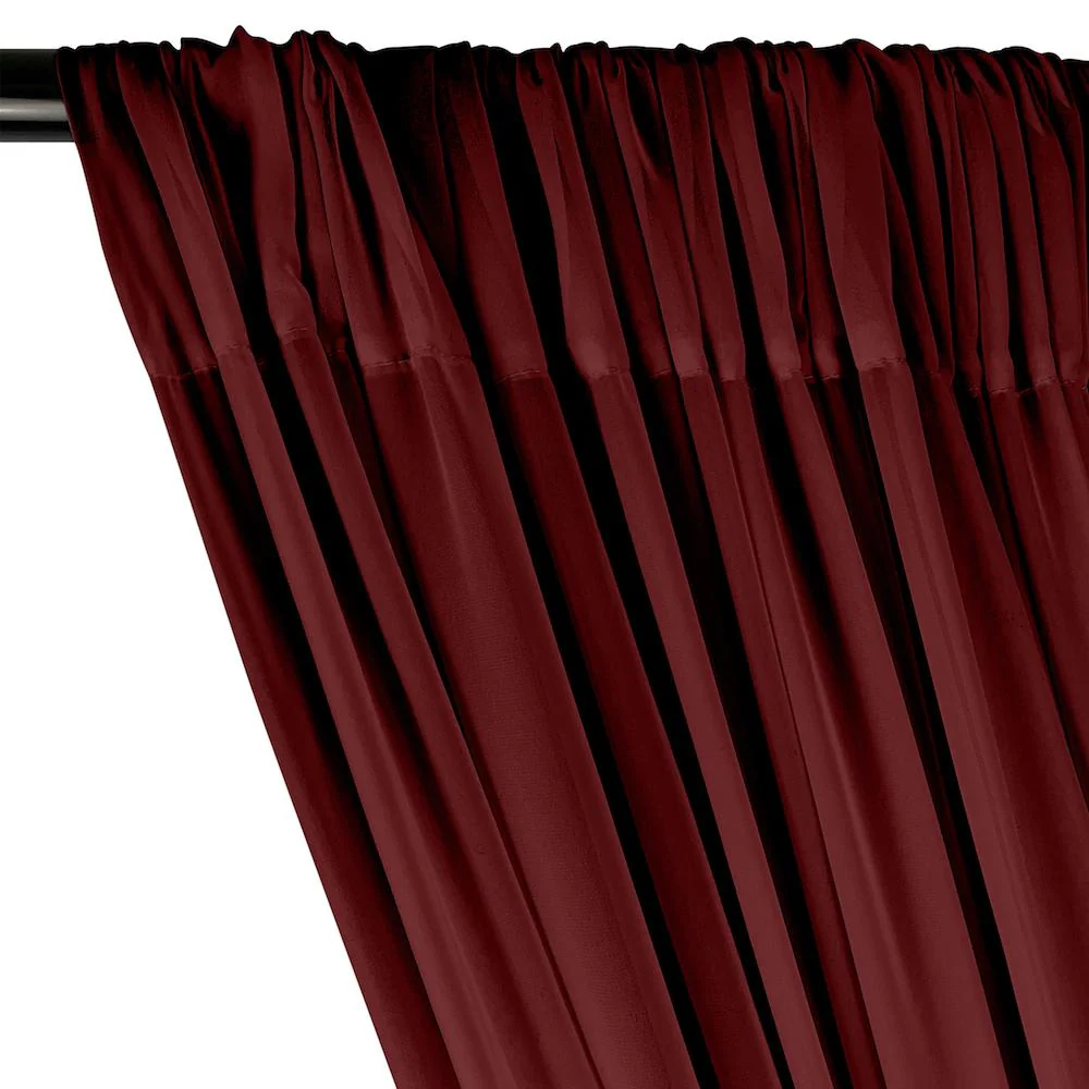 Polyester Chiffon Rod Pocket Curtains - Raspberry - Image 2