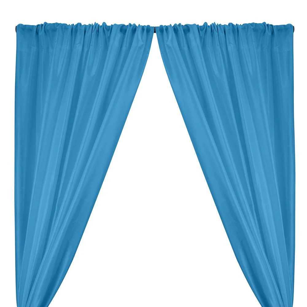 Polyester Dupioni Rod Pocket Curtains - Baby Blue 160