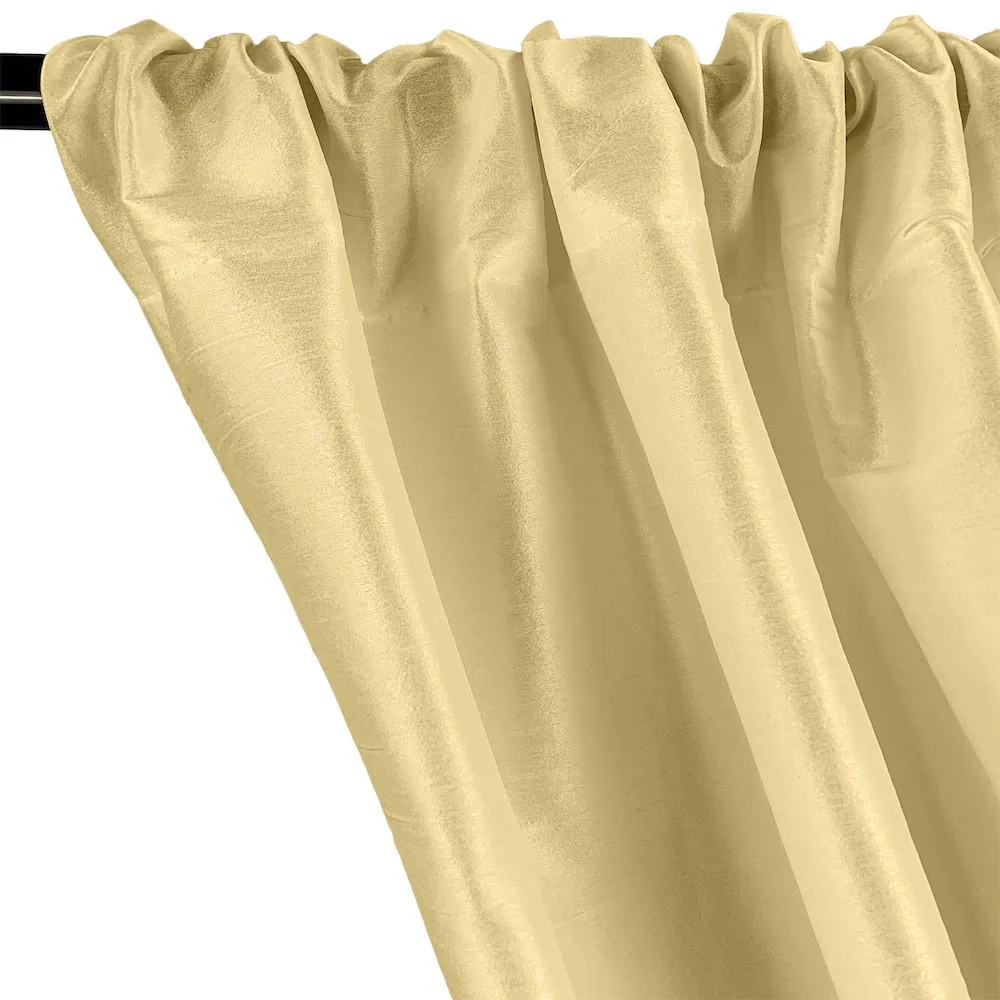 Polyester Dupioni Rod Pocket Curtains - Beige 103 - Image 2