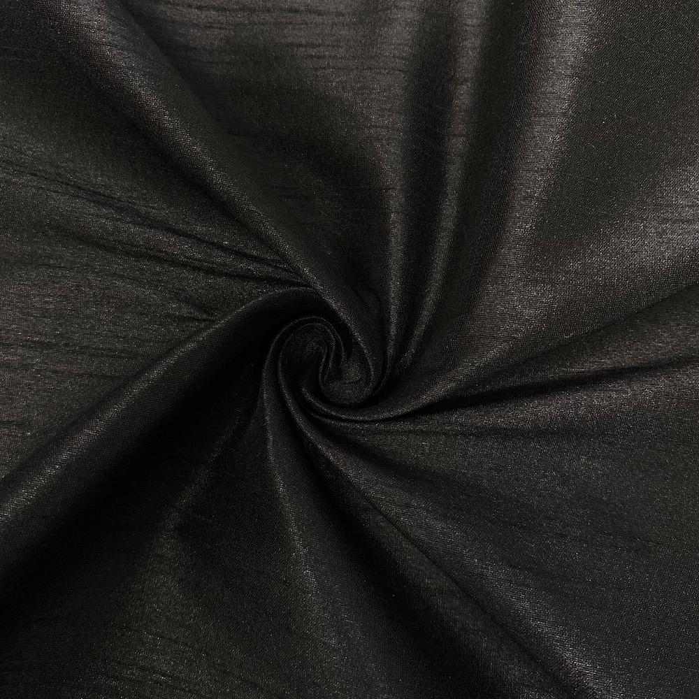 Polyester Dupioni Rod Pocket Curtains - Black 168 - Image 3