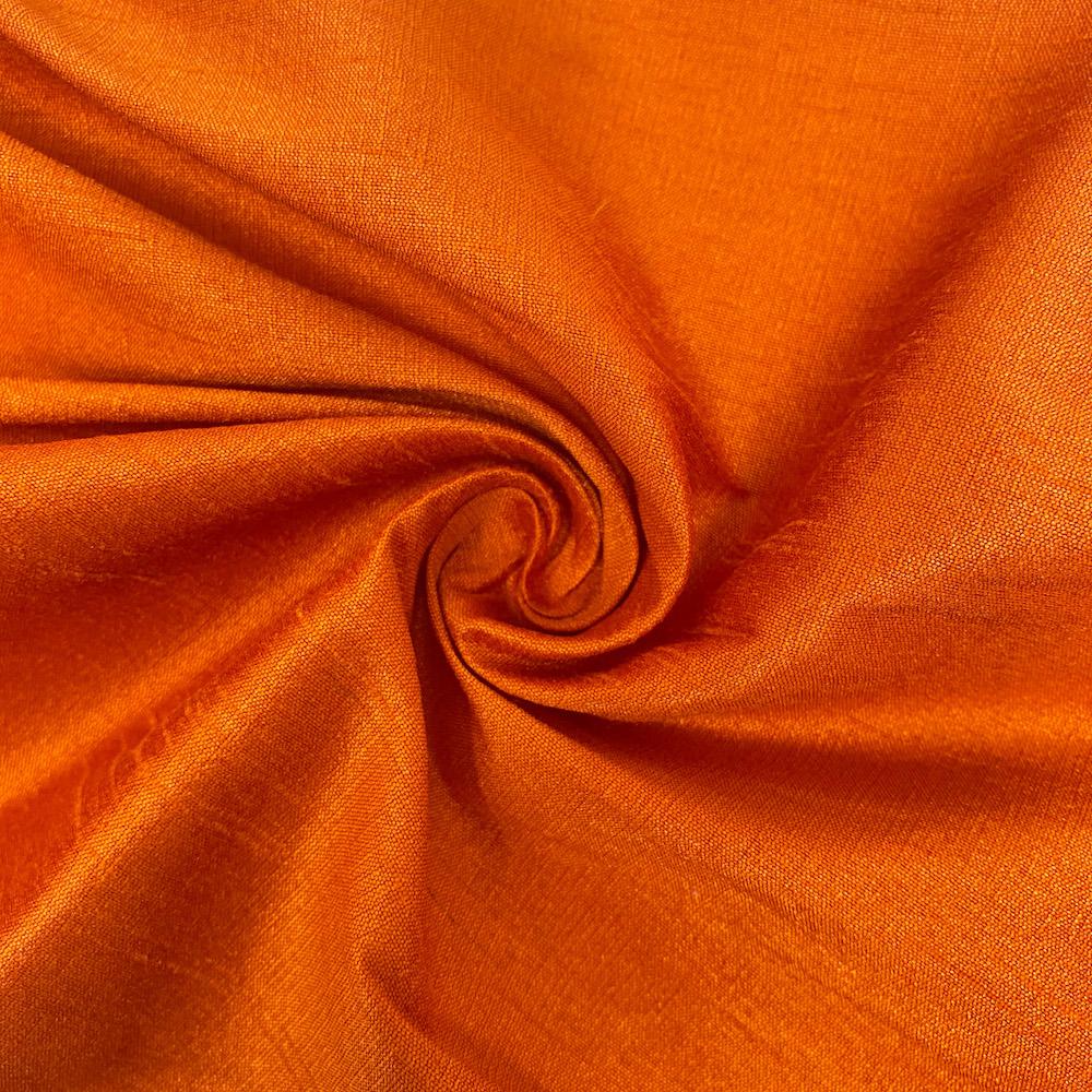 Polyester Dupioni Rod Pocket Curtains - Bright Orange 16 - Image 3
