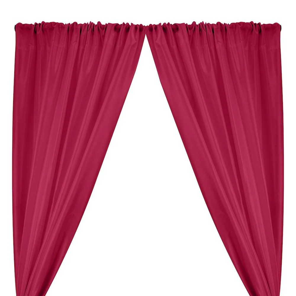 Polyester Dupioni Rod Pocket Curtains - Dark Fuchsia 36