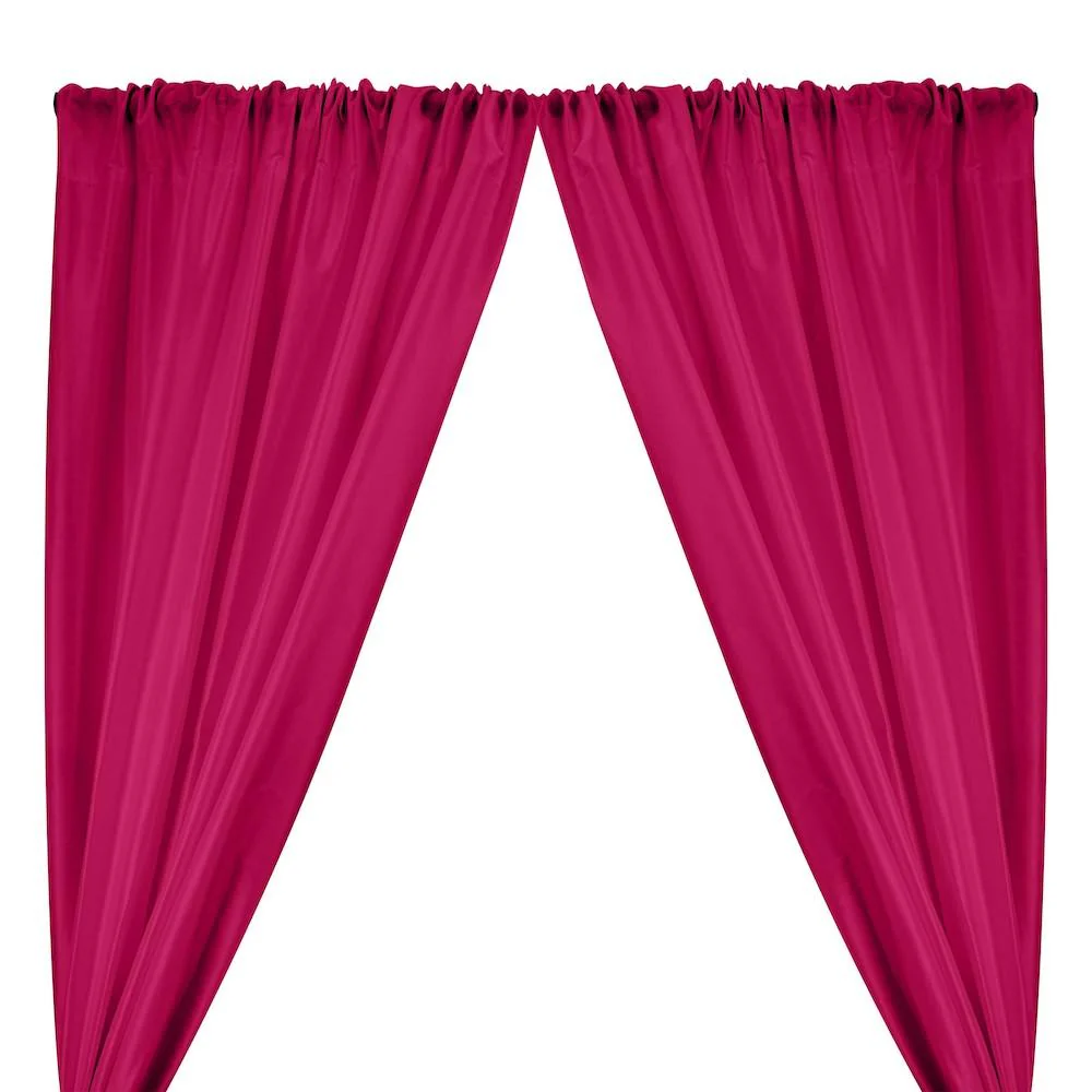 Polyester Dupioni Rod Pocket Curtains - Magenta 129