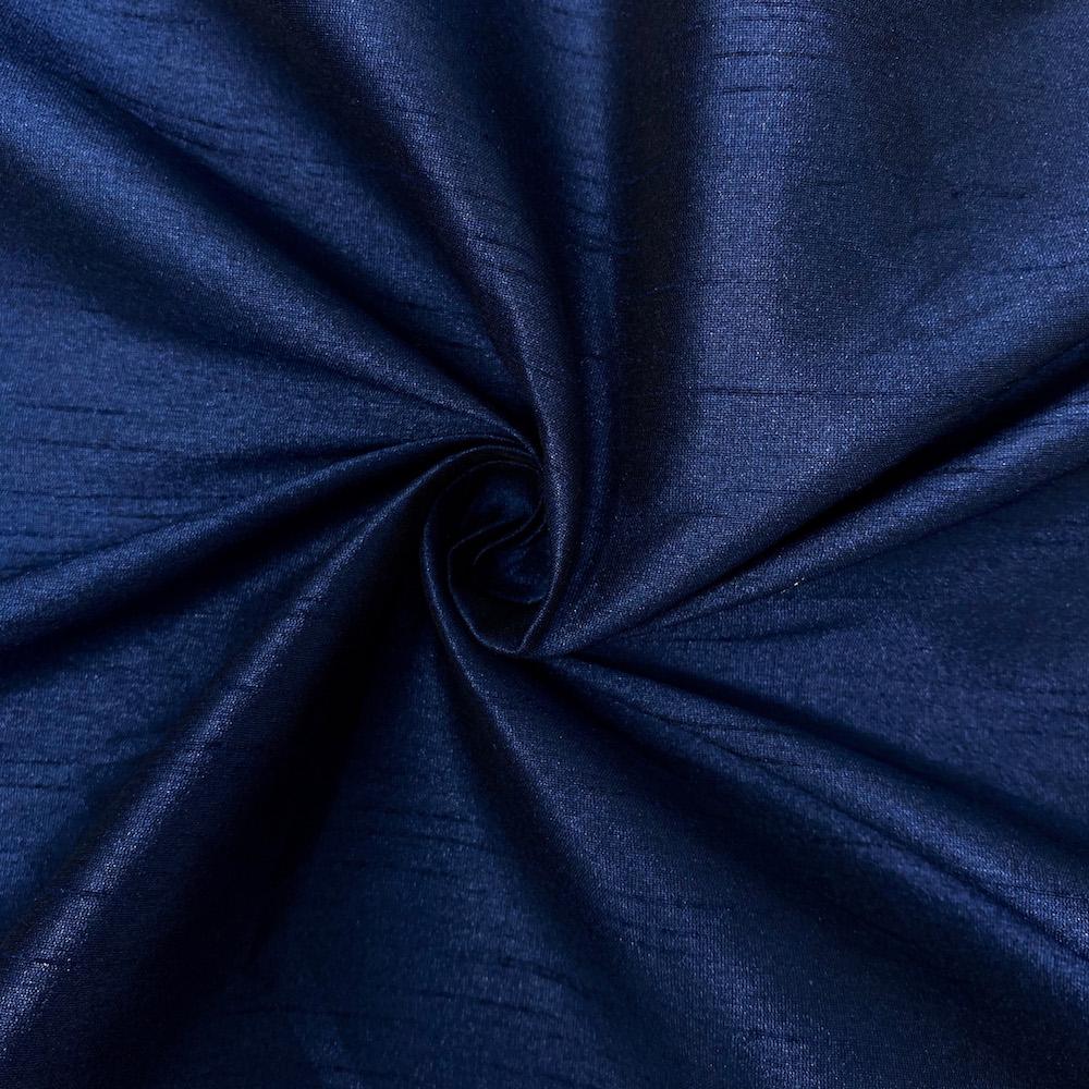 Polyester Dupioni Rod Pocket Curtains - Navy Blue 164 - Image 3
