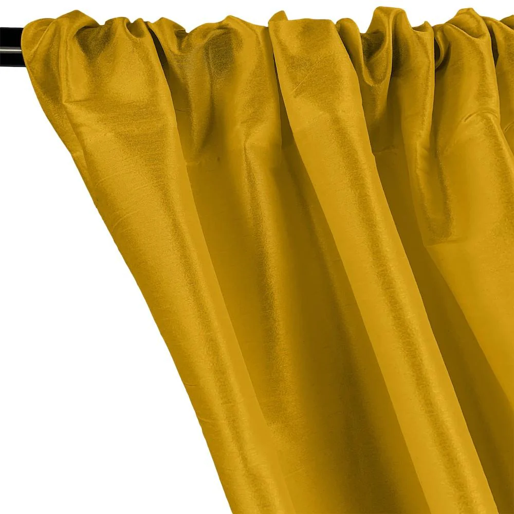 Polyester Dupioni Rod Pocket Curtains - Olive 30 - Image 2