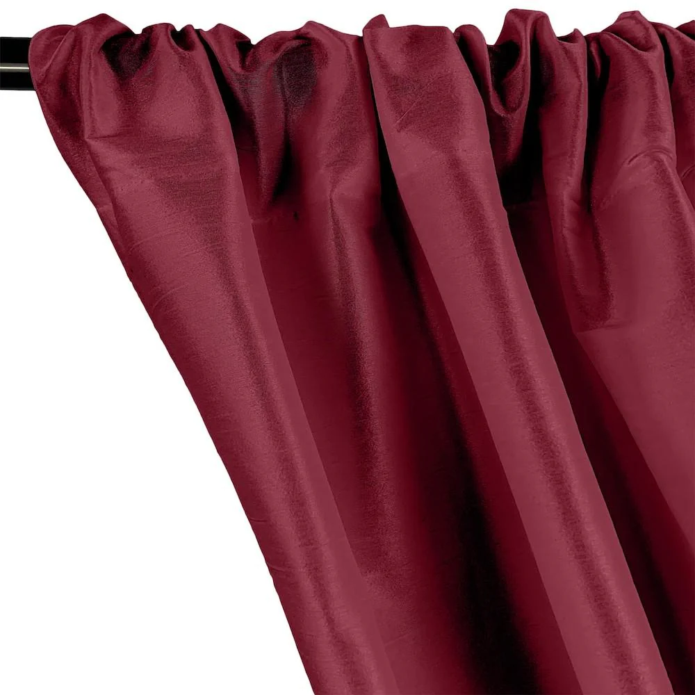 Polyester Dupioni Rod Pocket Curtains - Plum 45 - Image 2