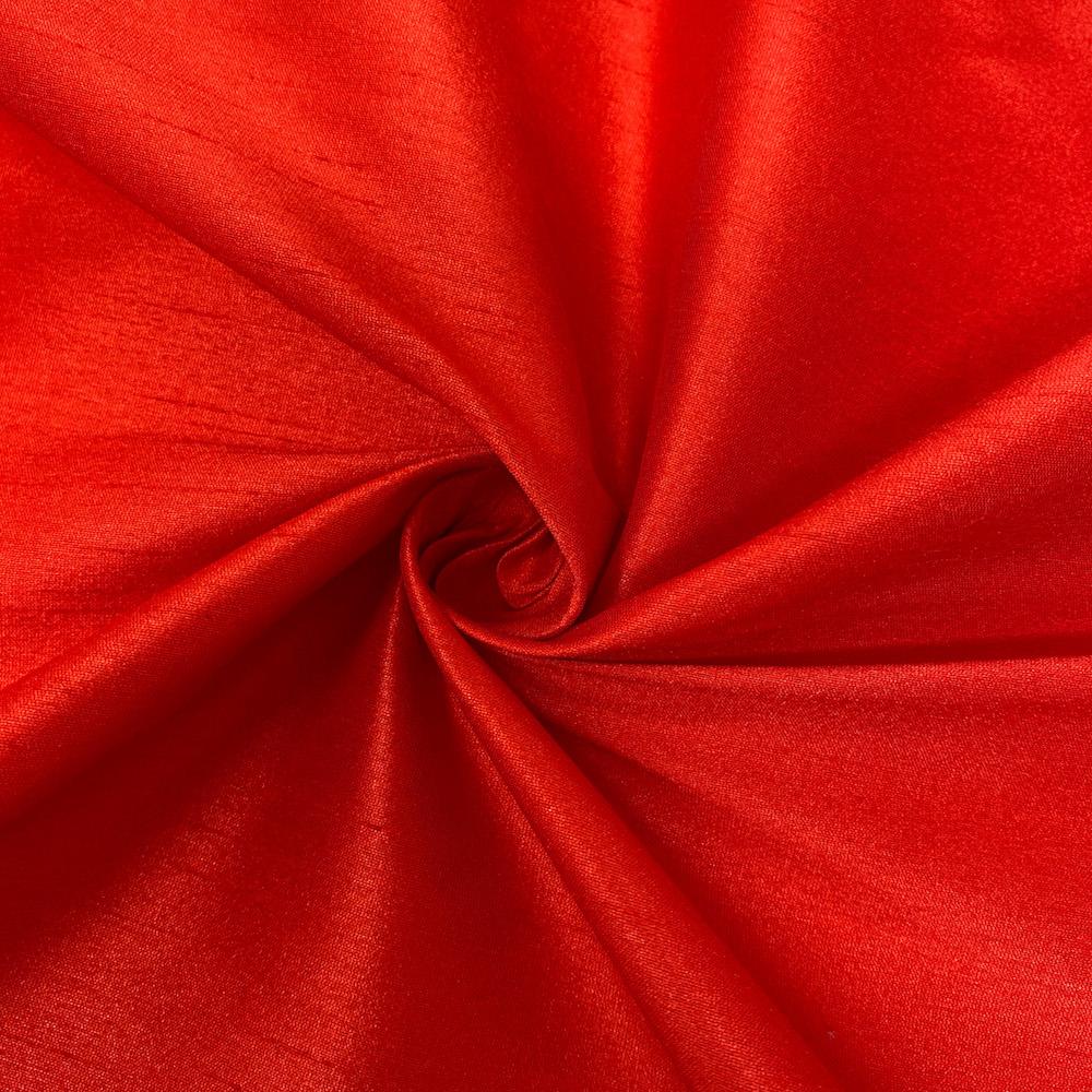 Polyester Dupioni Rod Pocket Curtains - Red 12 - Image 3
