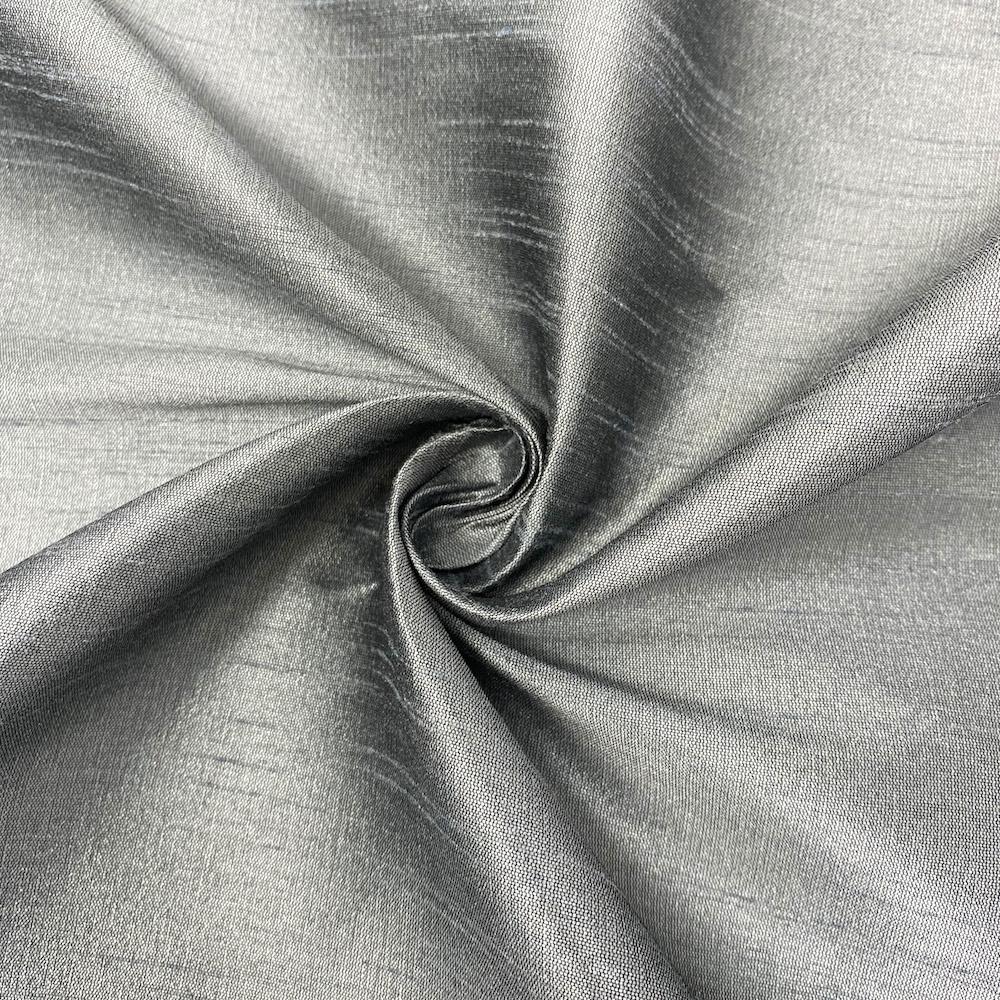 Polyester Dupioni Rod Pocket Curtains - Silver 167 - Image 3