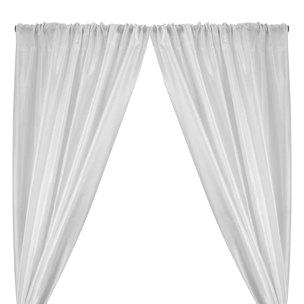 Polyester Dupioni Rod Pocket Curtains (All Colors Available) - White 101