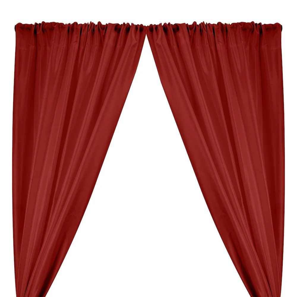 Polyester Dupioni Rod Pocket Curtains - Wine 156