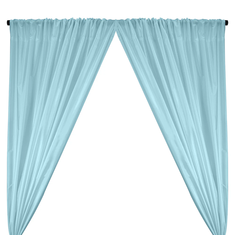 Polyester Taffeta Lining Rod Pocket Curtains - Baby Blue
