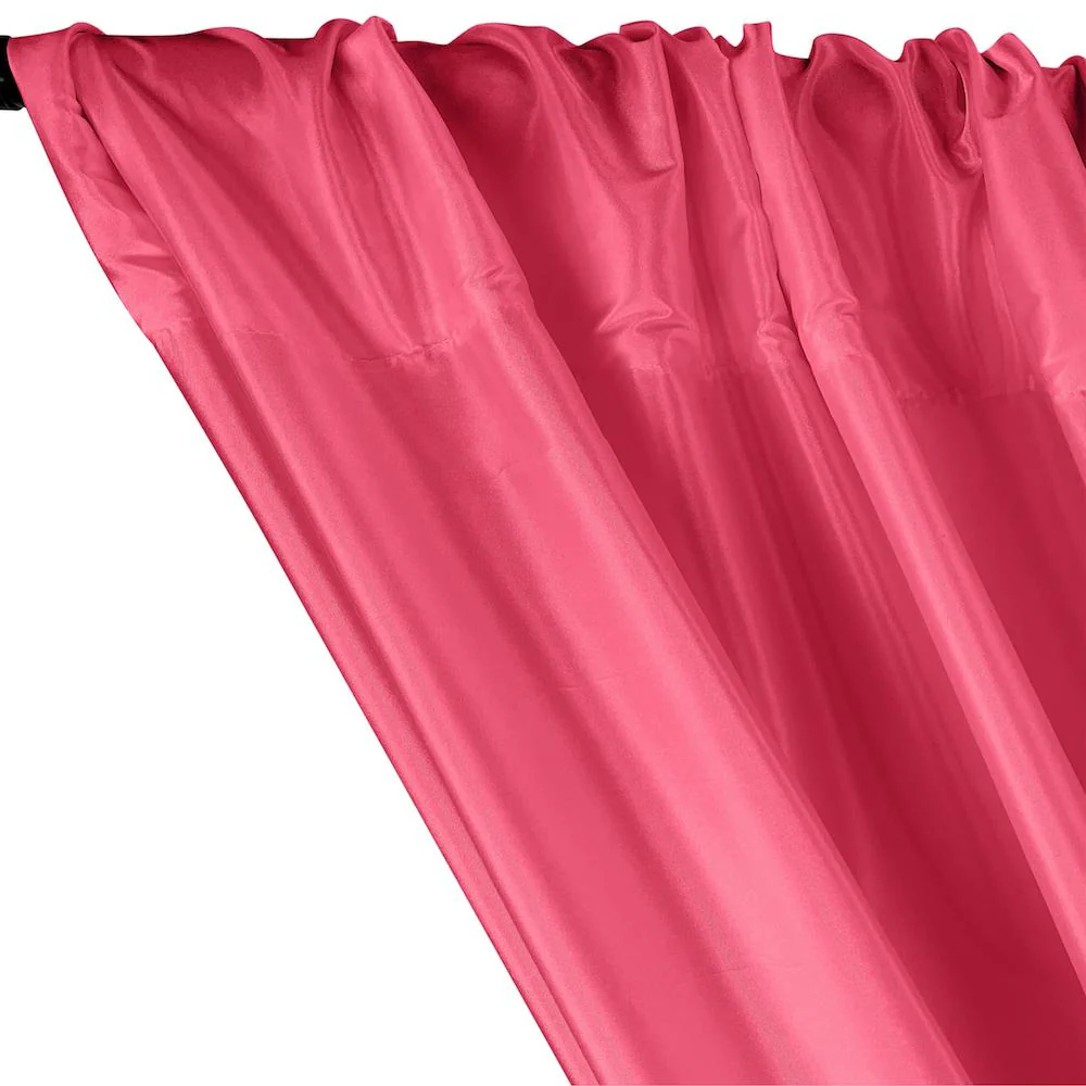 Polyester Taffeta Lining Rod Pocket Curtains - Fuchsia - Image 2
