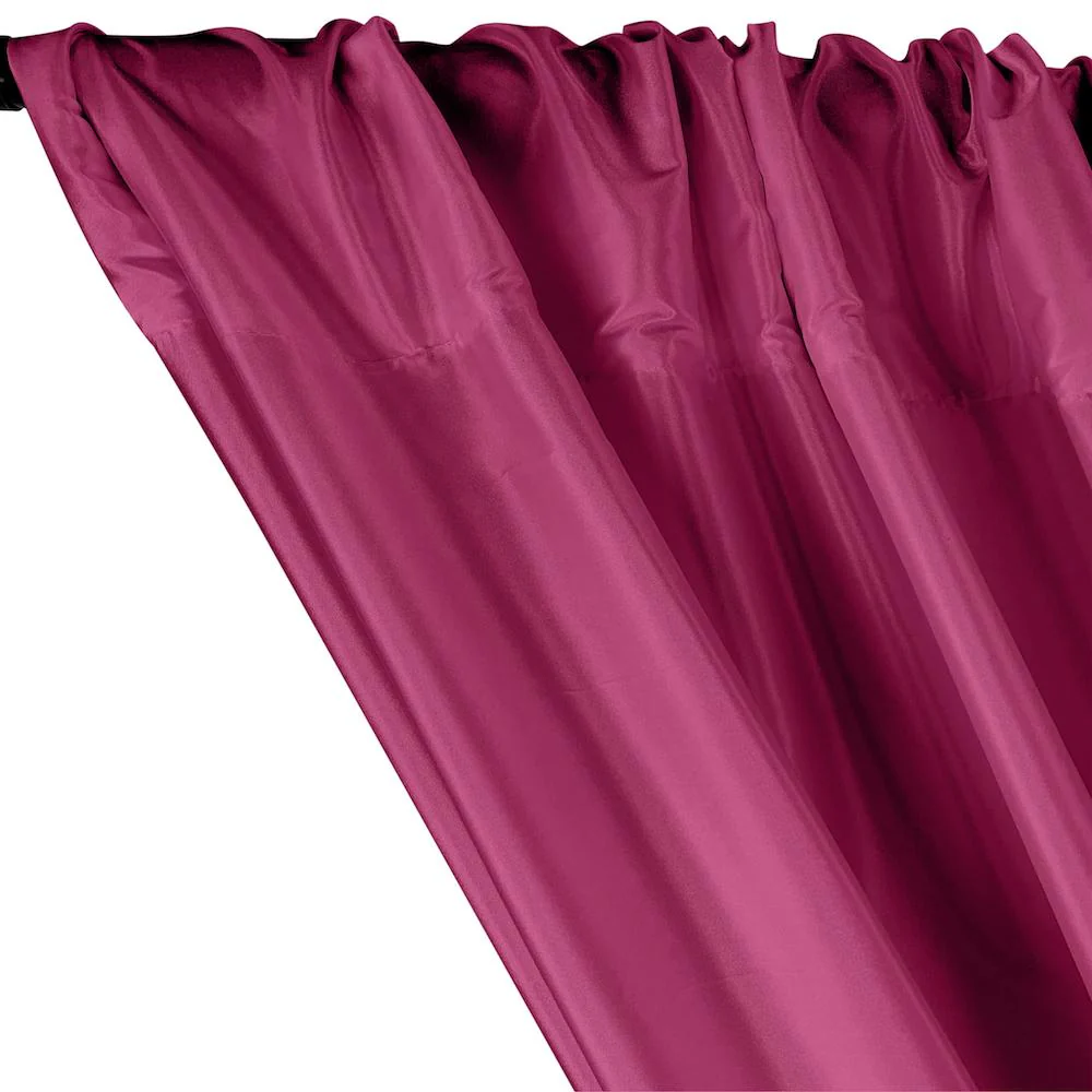 Polyester Taffeta Lining Rod Pocket Curtains - Magenta - Image 2