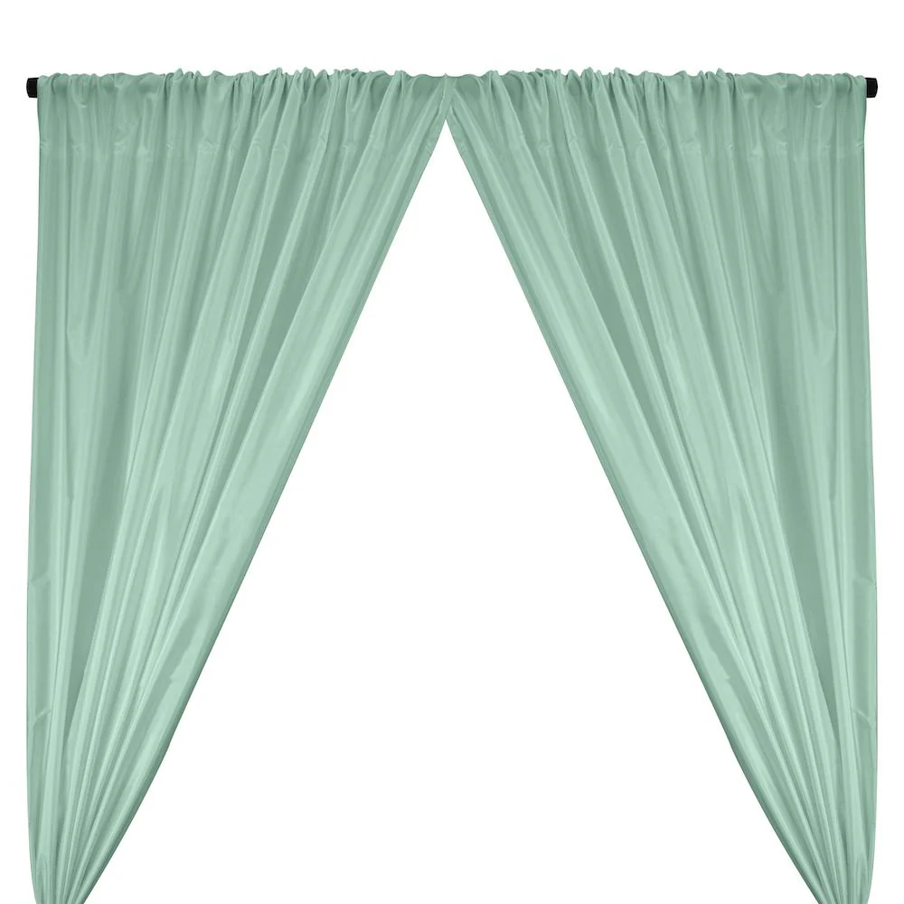 Polyester Taffeta Lining Rod Pocket Curtains - Mint
