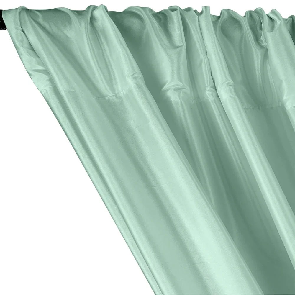 Polyester Taffeta Lining Rod Pocket Curtains - Mint - Image 2
