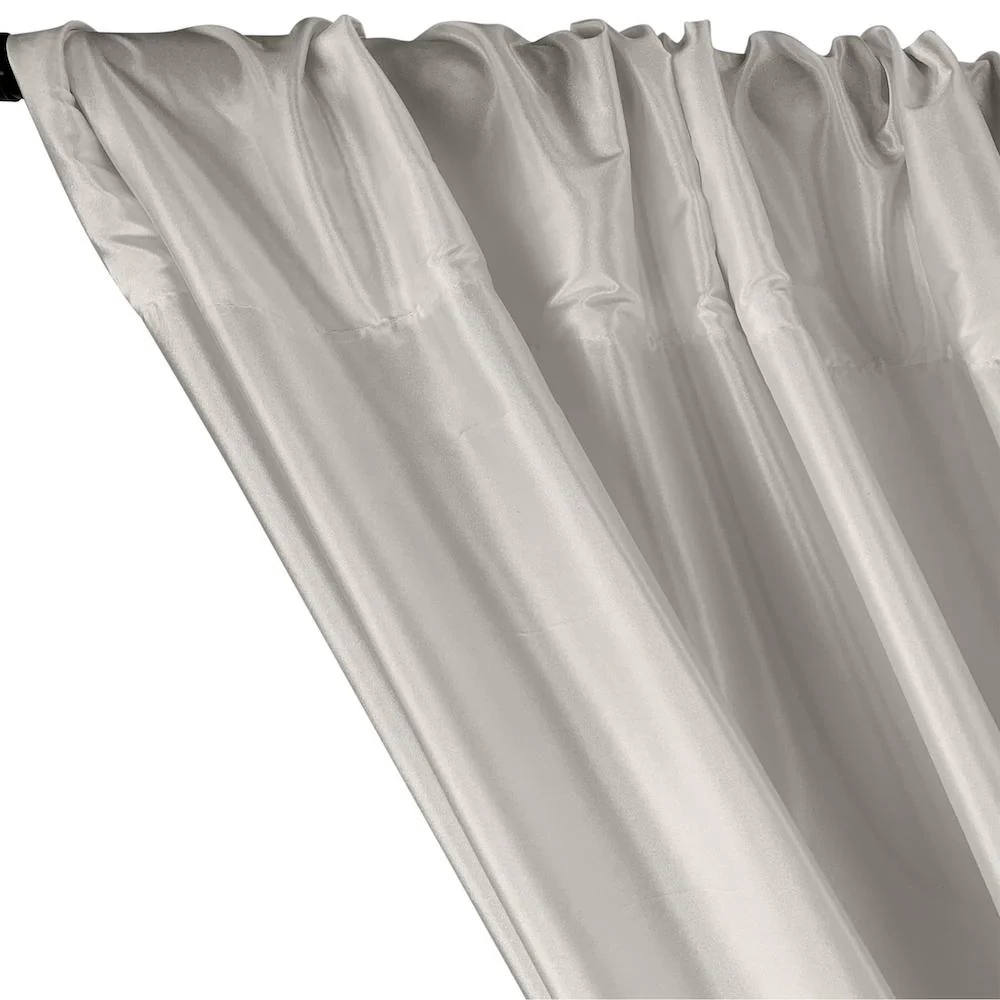 Polyester Taffeta Lining Rod Pocket Curtains - Silver - Image 2
