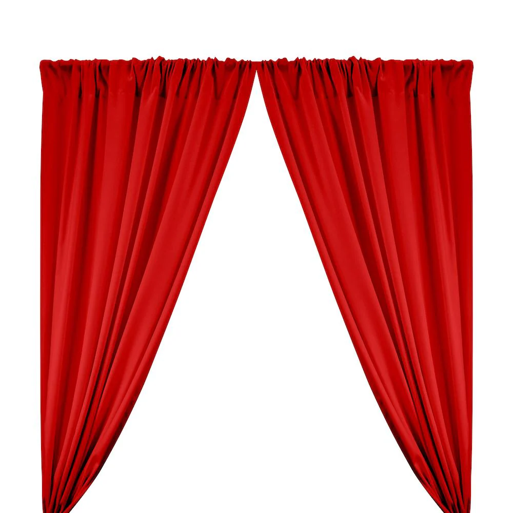 Poplin (60 Inch) Rod Pocket Curtains - Red