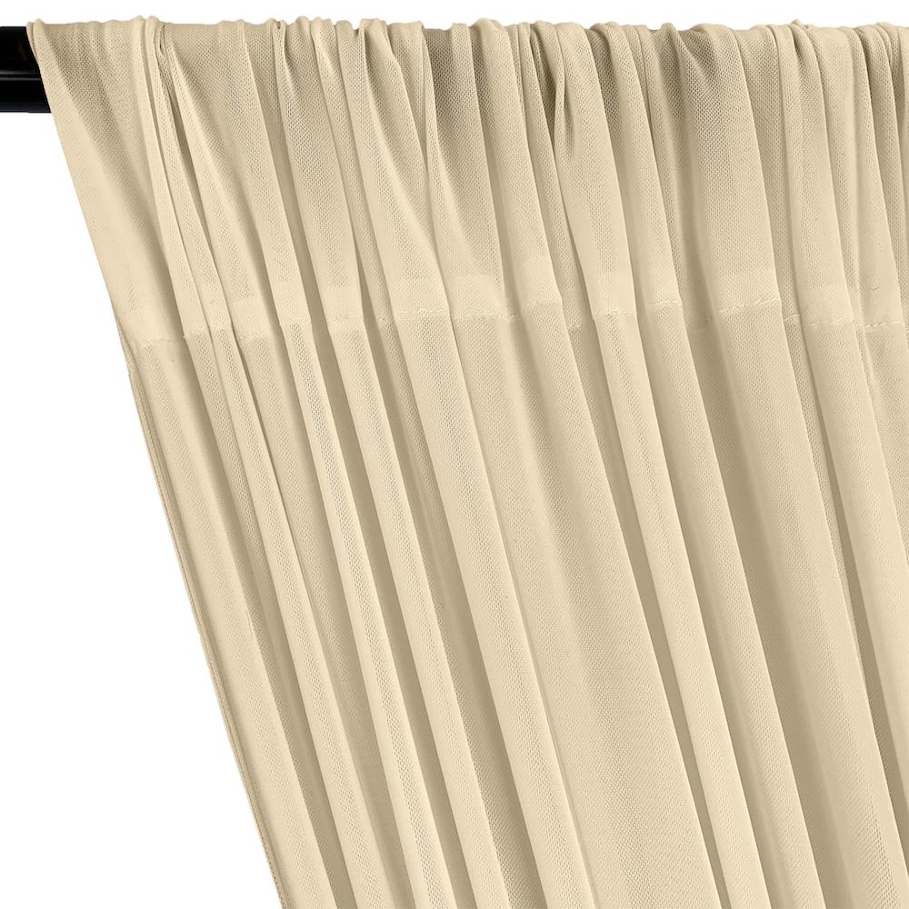 Power Mesh Rod Pocket Curtains - Beige - Image 2