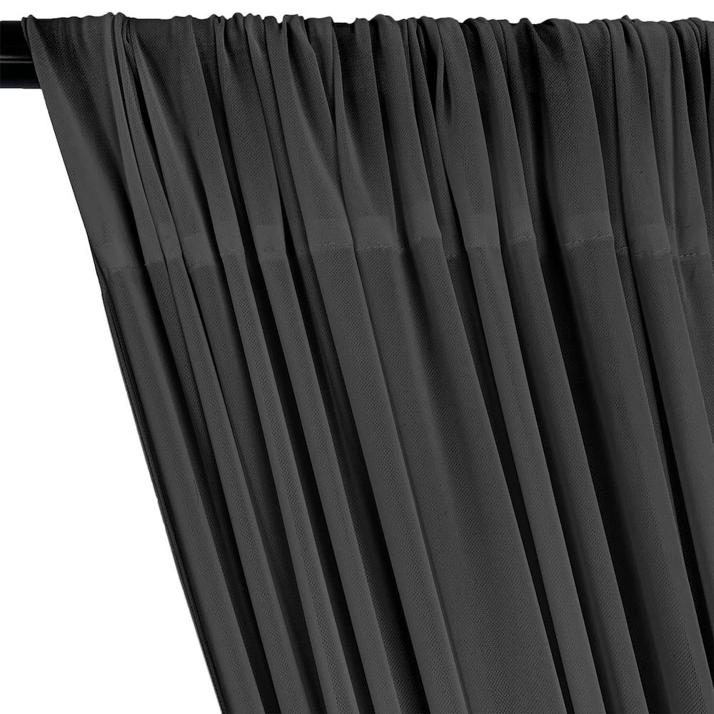 Power Mesh Rod Pocket Curtains - Charcoal - Image 2