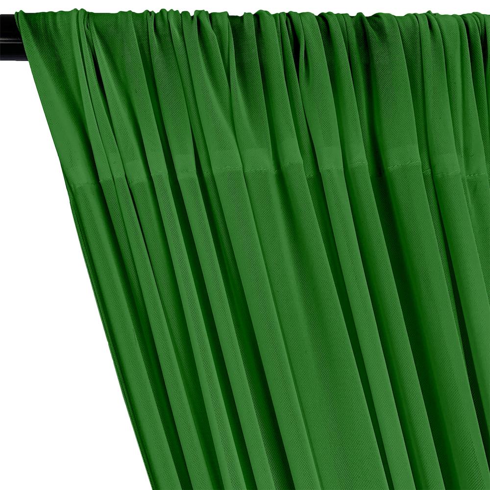 Power Mesh Rod Pocket Curtains - Kelly Green - Image 2