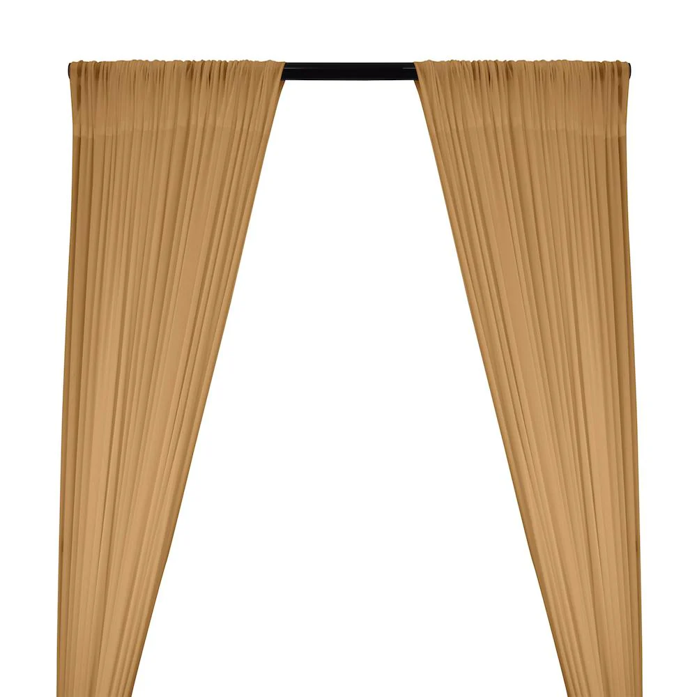 Power Mesh Rod Pocket Curtains - Mist Gold