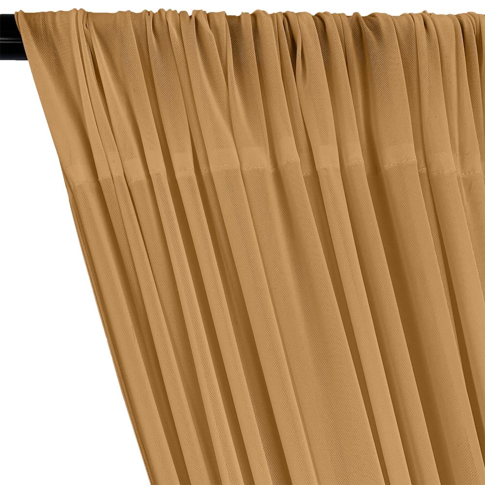 Power Mesh Rod Pocket Curtains - Mist Gold - Image 2