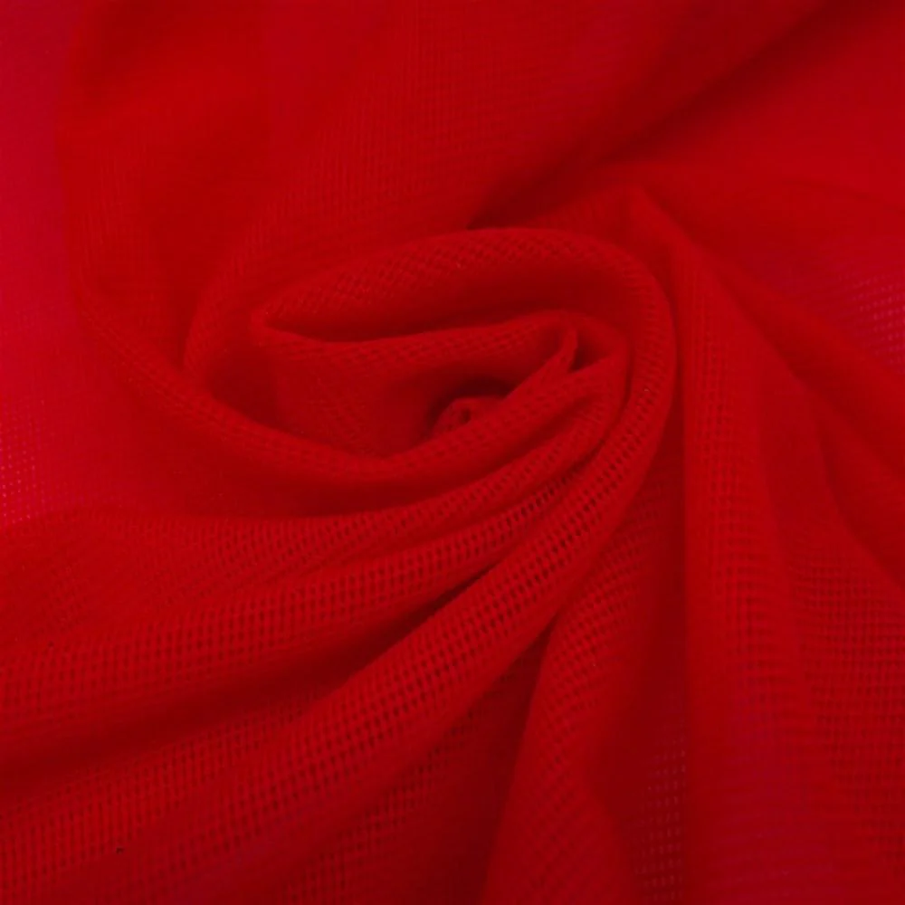 Power Mesh Rod Pocket Curtains - Red - Image 3