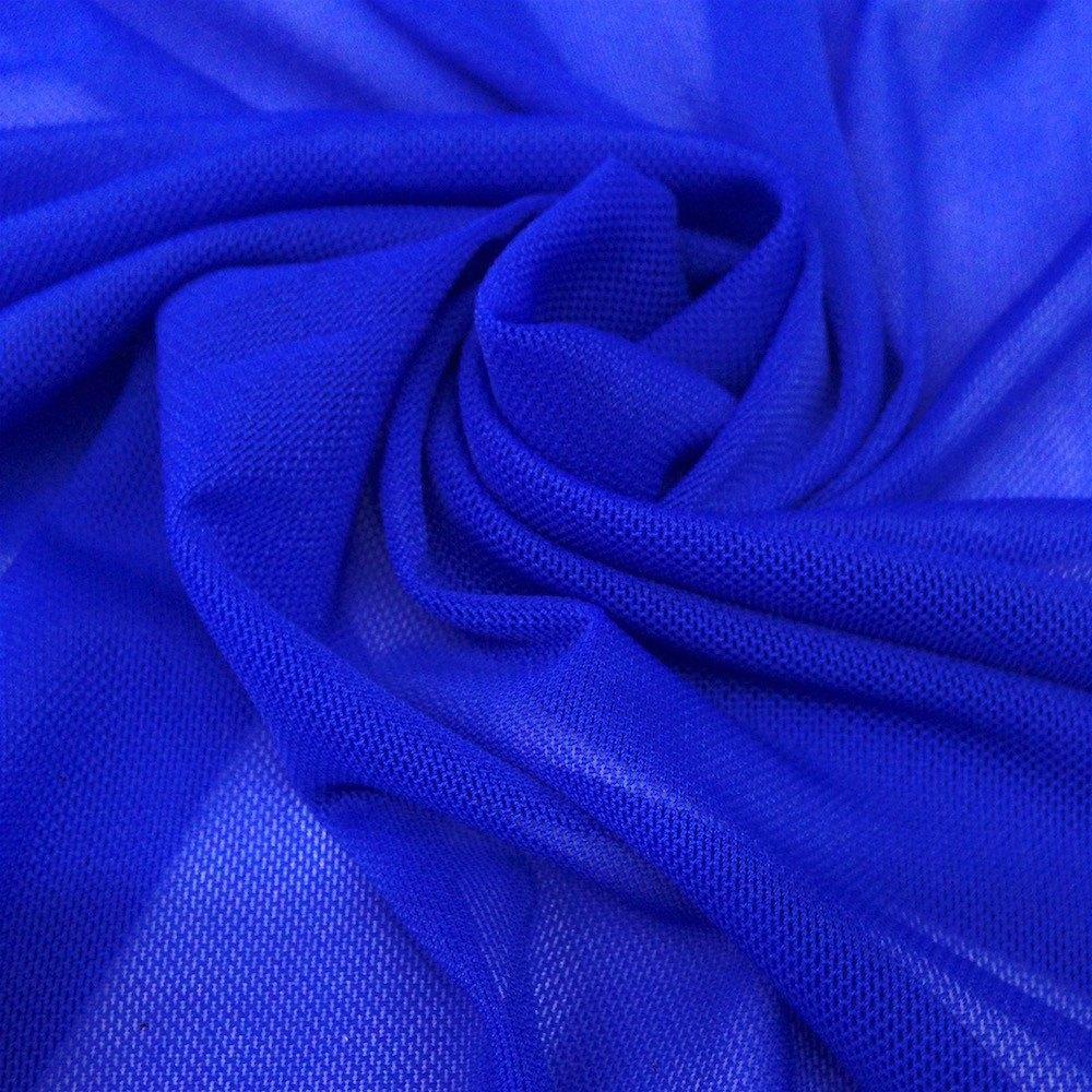 Power Mesh Rod Pocket Curtains - Royal Blue - Image 3