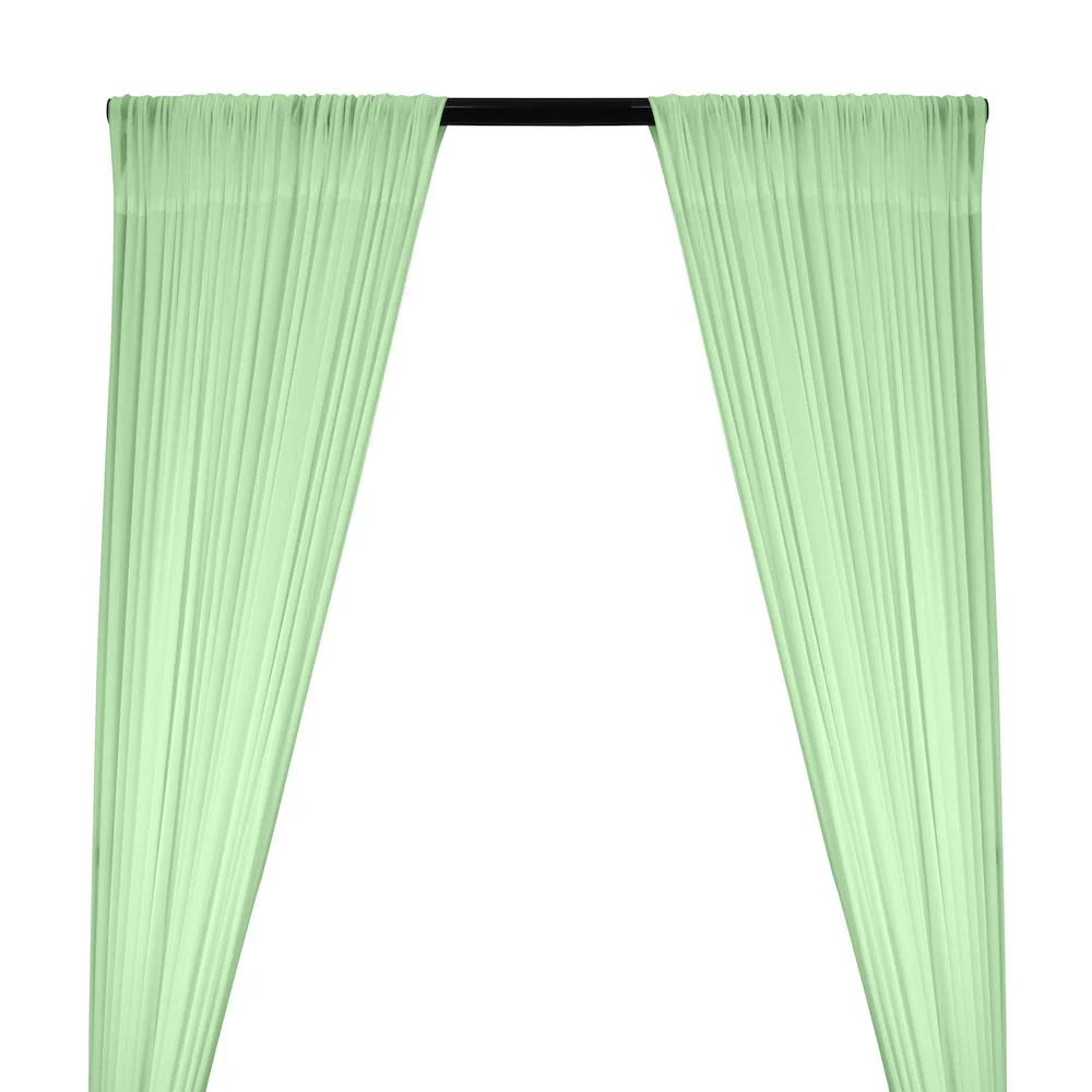 Power Mesh Rod Pocket Curtains - Seafoam