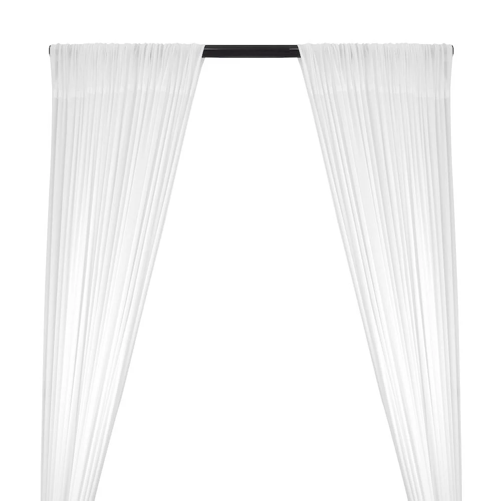 Power Mesh Rod Pocket Curtains (All Colors Available) - White