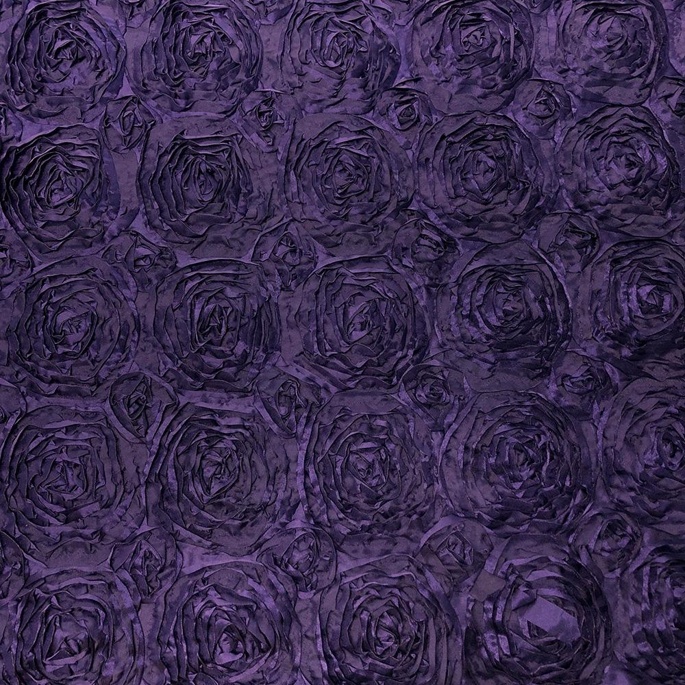 Purple Satin Ruffle Rosette