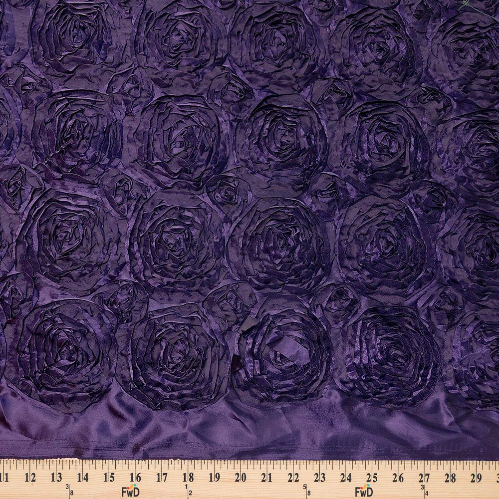 Purple Satin Ruffle Rosette - Image 3
