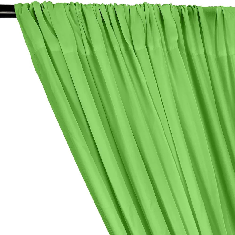 Rayon Challis Rod Pocket Curtains - Apple Green - Image 2