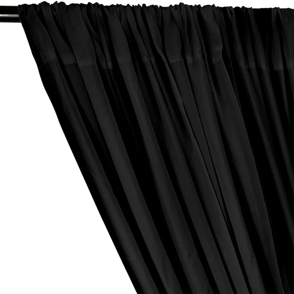 Rayon Challis Rod Pocket Curtains - Black - Image 2