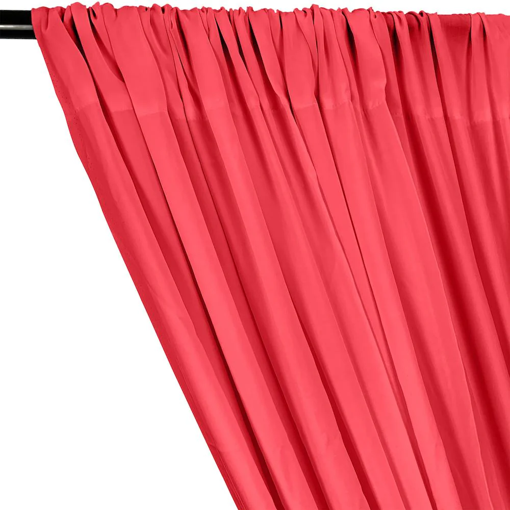 Rayon Challis Rod Pocket Curtains - Coral - Image 2