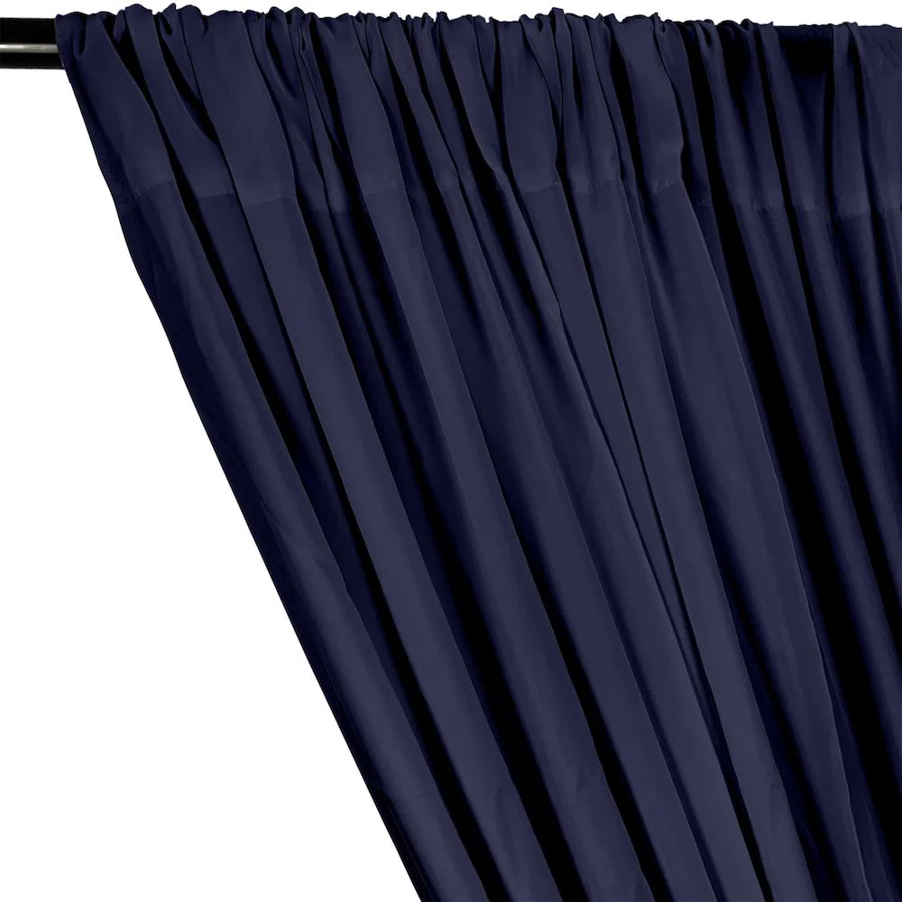 Rayon Challis Rod Pocket Curtains - Navy - Image 2