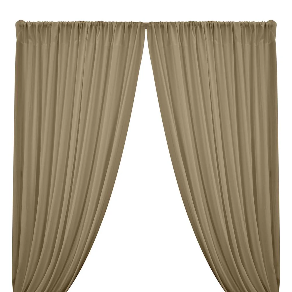 Rayon Challis Rod Pocket Curtains - Stone
