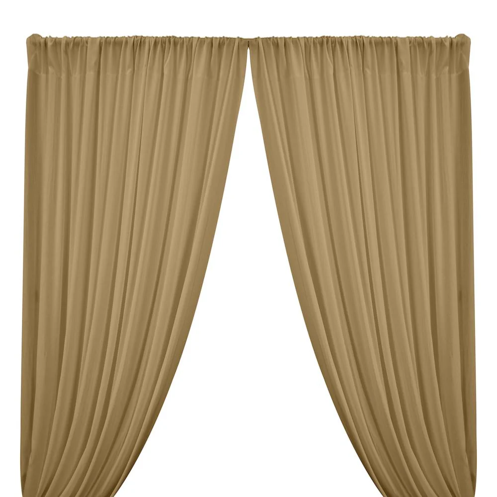 Rayon Challis Rod Pocket Curtains - Tan