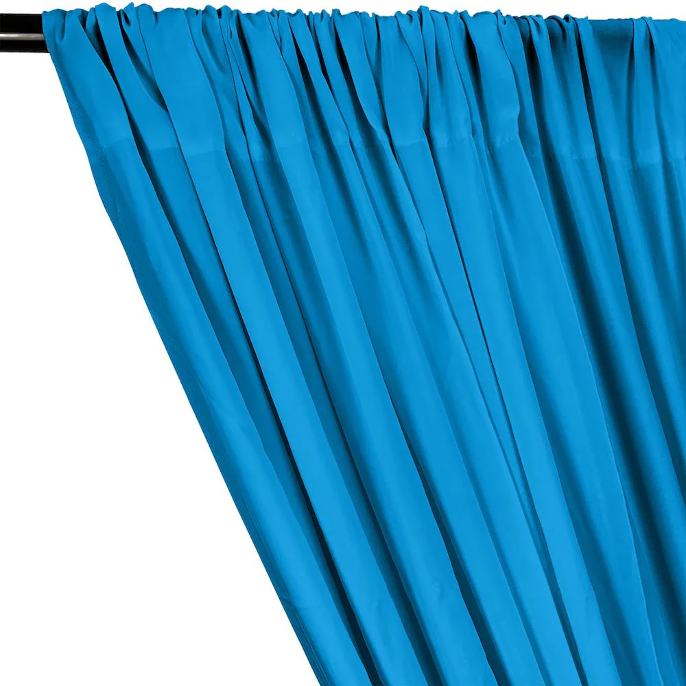 Rayon Challis Rod Pocket Curtains - Turquoise - Image 2