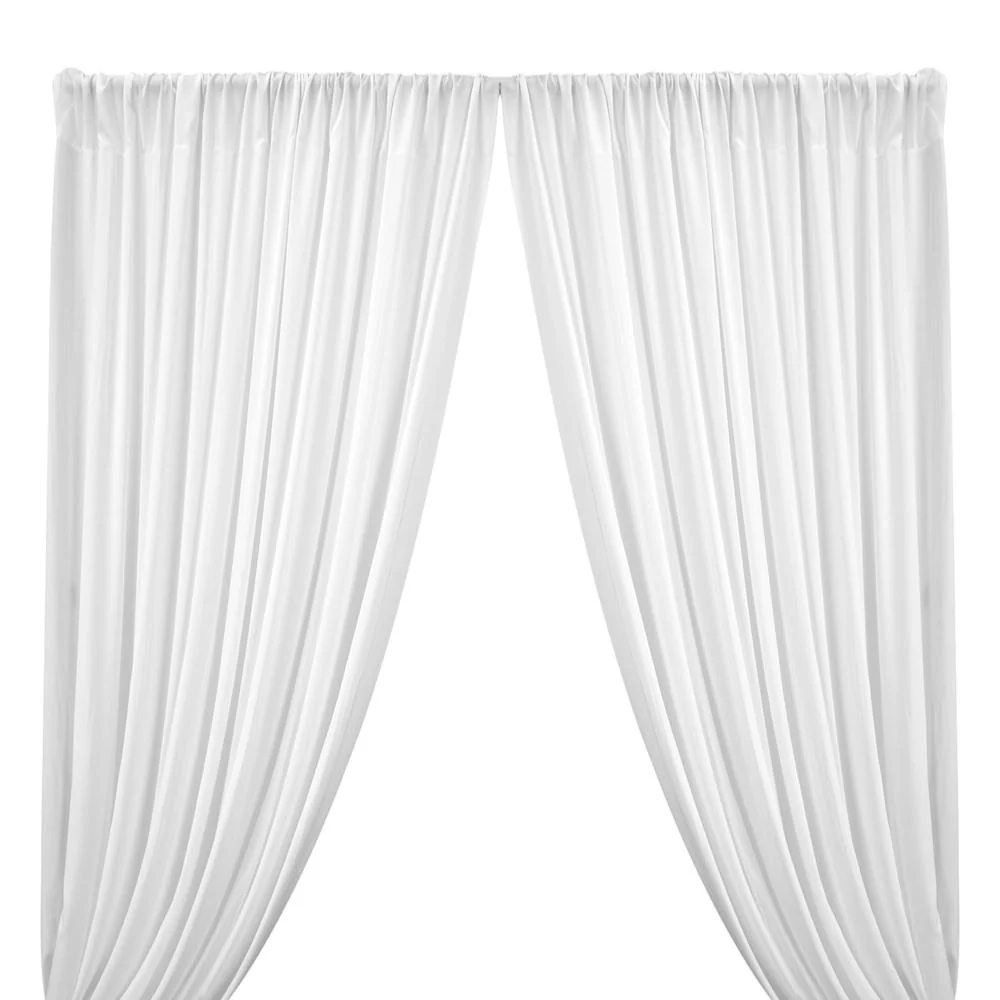 Rayon Challis Rod Pocket Curtains (All Colors Available) - White