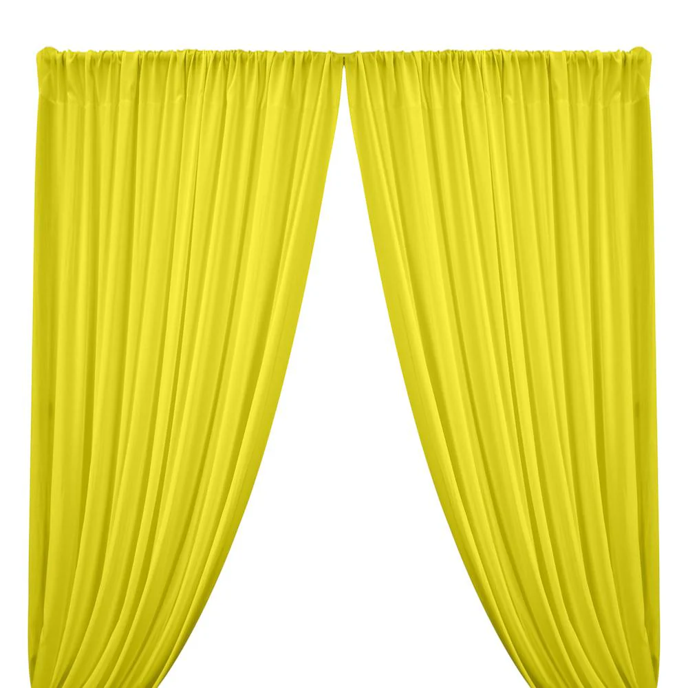 Rayon Challis Rod Pocket Curtains - Yellow