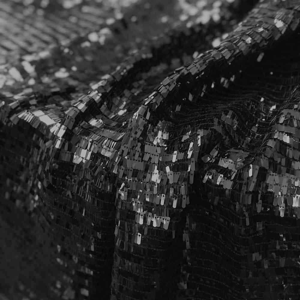 Rectangle Piano Sequins Rod Pocket Curtains - Black - Image 4