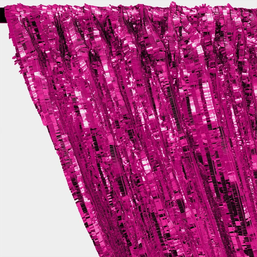 Rectangle Piano Sequins Rod Pocket Curtains - Fuchsia - Image 2