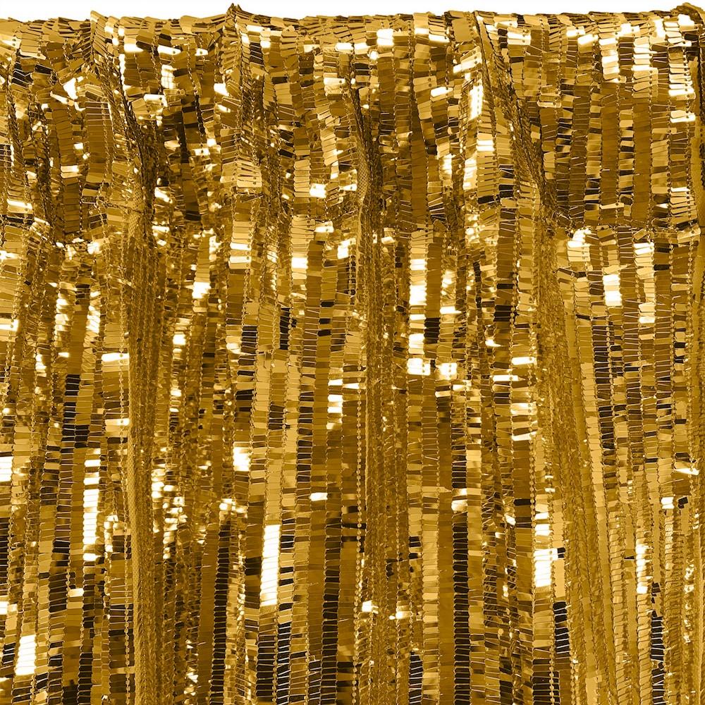 Rectangle Piano Sequins Rod Pocket Curtains - Gold - Image 3