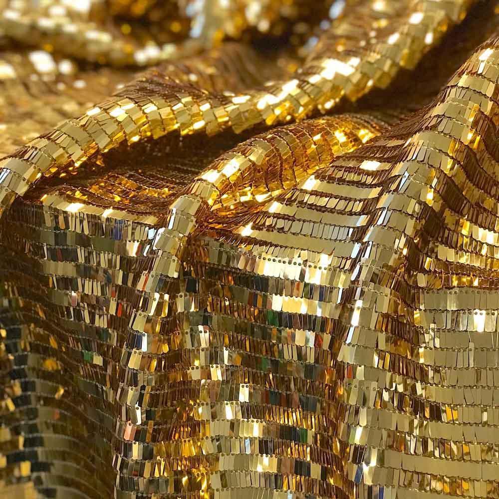 Rectangle Piano Sequins Rod Pocket Curtains - Gold - Image 4