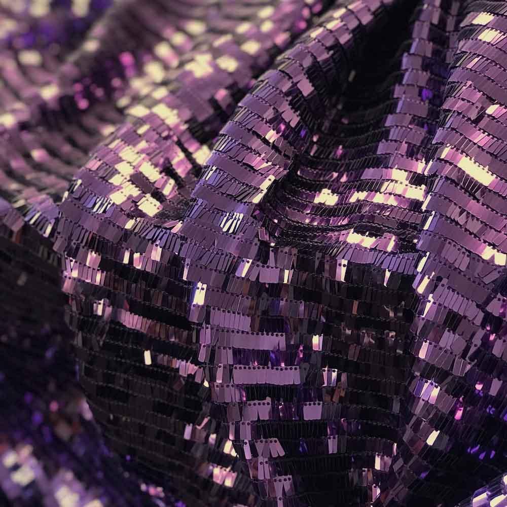 Rectangle Piano Sequins Rod Pocket Curtains - Plum - Image 4
