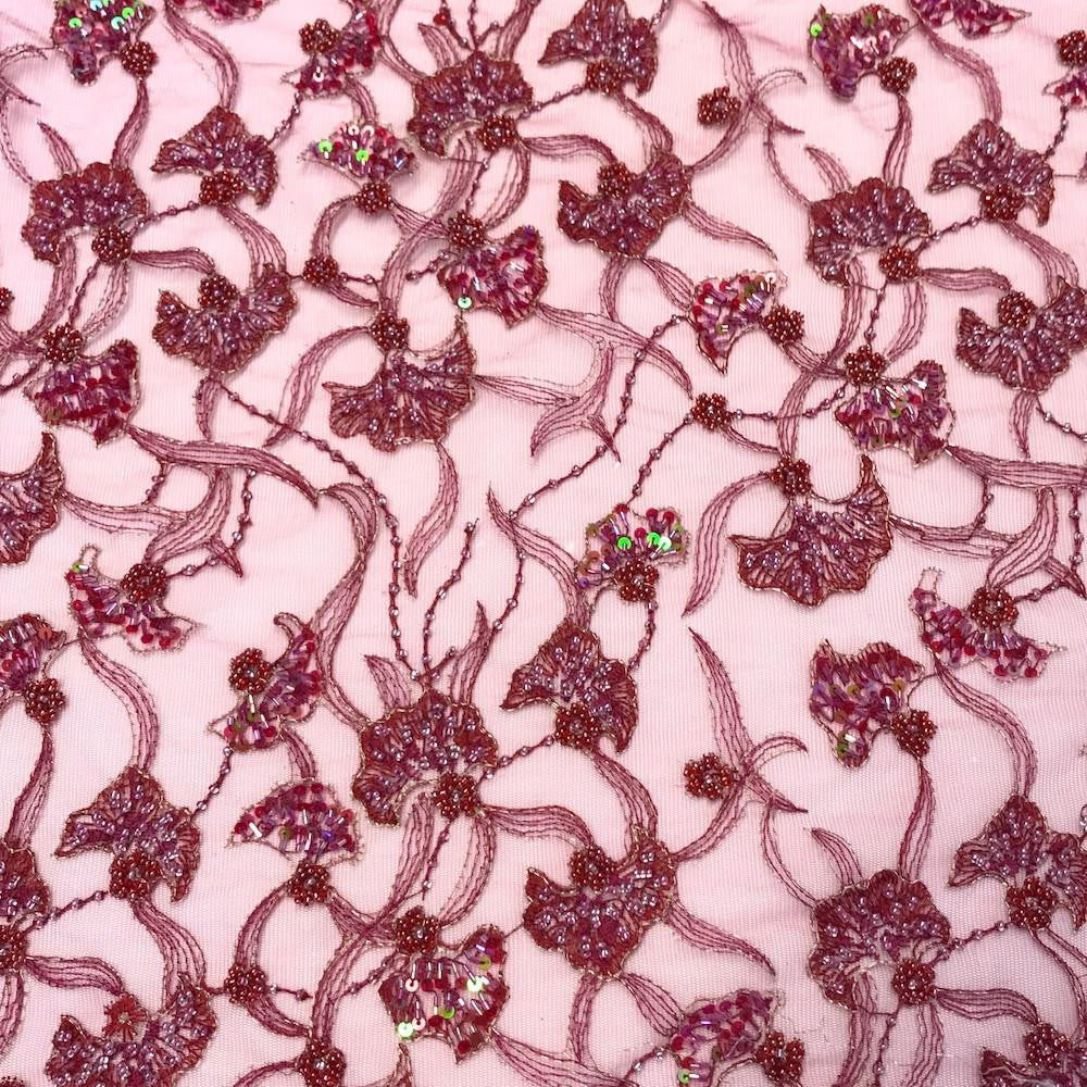 Red Atlantis Beaded Bridal Lace - Image 2