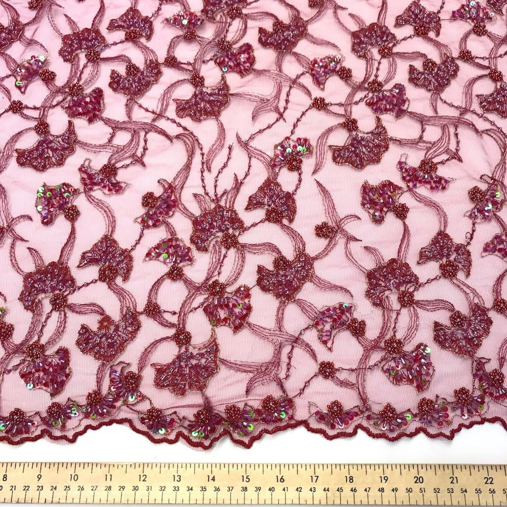 Red Atlantis Beaded Bridal Lace - Image 4